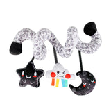 Maxbell Spiral Car Seat Toy Portable Hanging Rattle Toys for Traveling Gifts Newborn Black and White