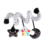 Maxbell Spiral Car Seat Toy Portable Hanging Rattle Toys for Traveling Gifts Newborn Black and White