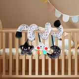 Maxbell Spiral Car Seat Toy Portable Hanging Rattle Toys for Traveling Gifts Newborn Black and White