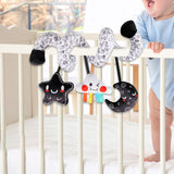 Maxbell Spiral Car Seat Toy Portable Hanging Rattle Toys for Traveling Gifts Newborn Black and White