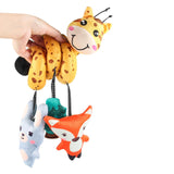 Maxbell Spiral Car Seat Toy Portable Hanging Rattle Toys for Traveling Gifts Newborn Animal Shaped