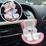 Maxbell Car Seat for Dolls Handcraft Stand Car Vent Clip for Automobile Gift Vehicle Light Pink