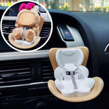 Maxbell Car Seat for Dolls Handcraft Stand Car Vent Clip for Automobile Gift Vehicle Brown