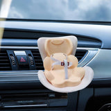 Maxbell Car Seat for Dolls Handcraft Stand Car Vent Clip for Automobile Gift Vehicle Beige