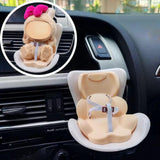 Maxbell Car Seat for Dolls Handcraft Stand Car Vent Clip for Automobile Gift Vehicle Beige