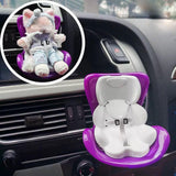 Maxbell Car Seat for Dolls Handcraft Stand Car Vent Clip for Automobile Gift Vehicle Purple