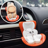 Maxbell Car Seat for Dolls Handcraft Stand Car Vent Clip for Automobile Gift Vehicle Orange
