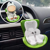 Maxbell Car Seat for Dolls Handcraft Stand Car Vent Clip for Automobile Gift Vehicle Green and White