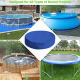 Maxbell Round Pool Cover 210D Oxford Cloth Round Swimming Pool Cover for Tub Outdoor Diameter 122cm