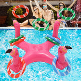 Maxbell Inflatable Pool Ring Toss Toy Practical PVC Premium Party Supplies Water Toy Flamingo