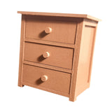 Maxbell Dollhouse Miniature Cabinet Decor 3 Drawer Cabinet Model Toy for Living Room