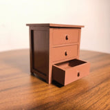 Maxbell Dollhouse Miniature Cabinet Decor 3 Drawer Cabinet Model Toy for Living Room