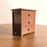 Maxbell Dollhouse Miniature Cabinet Decor 3 Drawer Cabinet Model Toy for Living Room