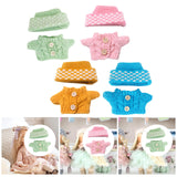 Maxbell 2 Pieces Plush Doll Sweater and Hat Doll Clothes for 5.91inch 6.69inch Dolls green