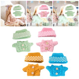 Maxbell 2 Pieces Plush Doll Sweater and Hat Doll Clothes for 5.91inch 6.69inch Dolls green