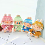 Maxbell 2 Pieces Plush Doll Sweater and Hat Doll Clothes for 5.91inch 6.69inch Dolls green