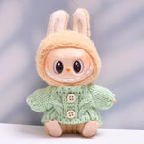 Maxbell 2 Pieces Plush Doll Sweater and Hat Doll Clothes for 5.91inch 6.69inch Dolls green