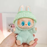Maxbell 2 Pieces Plush Doll Sweater and Hat Doll Clothes for 5.91inch 6.69inch Dolls green
