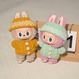Maxbell 2 Pieces Plush Doll Sweater and Hat Doll Clothes for 5.91inch 6.69inch Dolls green