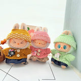 Maxbell 2 Pieces Plush Doll Sweater and Hat Doll Clothes for 5.91inch 6.69inch Dolls green