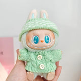 Maxbell 2 Pieces Plush Doll Sweater and Hat Doll Clothes for 5.91inch 6.69inch Dolls green