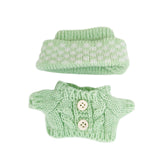 Maxbell 2 Pieces Plush Doll Sweater and Hat Doll Clothes for 5.91inch 6.69inch Dolls green