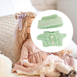 Maxbell 2 Pieces Plush Doll Sweater and Hat Doll Clothes for 5.91inch 6.69inch Dolls green