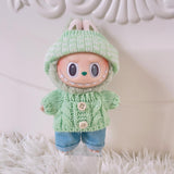Maxbell 2 Pieces Plush Doll Sweater and Hat Doll Clothes for 5.91inch 6.69inch Dolls green