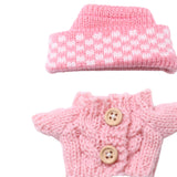 Maxbell 2 Pieces Plush Doll Sweater and Hat Doll Clothes for 5.91inch 6.69inch Dolls pink