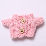 Maxbell 2 Pieces Plush Doll Sweater and Hat Doll Clothes for 5.91inch 6.69inch Dolls pink