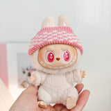 Maxbell 2 Pieces Plush Doll Sweater and Hat Doll Clothes for 5.91inch 6.69inch Dolls pink