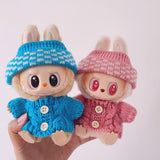 Maxbell 2 Pieces Plush Doll Sweater and Hat Doll Clothes for 5.91inch 6.69inch Dolls pink