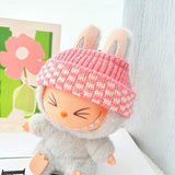 Maxbell 2 Pieces Plush Doll Sweater and Hat Doll Clothes for 5.91inch 6.69inch Dolls pink