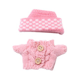 Maxbell 2 Pieces Plush Doll Sweater and Hat Doll Clothes for 5.91inch 6.69inch Dolls pink
