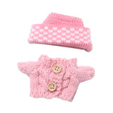Maxbell 2 Pieces Plush Doll Sweater and Hat Doll Clothes for 5.91inch 6.69inch Dolls pink