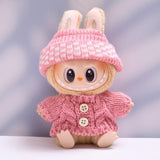 Maxbell 2 Pieces Plush Doll Sweater and Hat Doll Clothes for 5.91inch 6.69inch Dolls pink