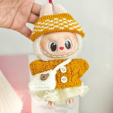 Maxbell 2 Pieces Plush Doll Sweater and Hat Doll Clothes for 5.91inch 6.69inch Dolls yellow