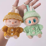 Maxbell 2 Pieces Plush Doll Sweater and Hat Doll Clothes for 5.91inch 6.69inch Dolls yellow