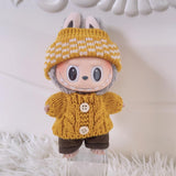 Maxbell 2 Pieces Plush Doll Sweater and Hat Doll Clothes for 5.91inch 6.69inch Dolls yellow