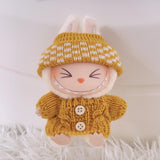 Maxbell 2 Pieces Plush Doll Sweater and Hat Doll Clothes for 5.91inch 6.69inch Dolls yellow