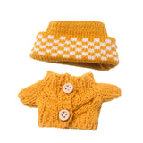 Maxbell 2 Pieces Plush Doll Sweater and Hat Doll Clothes for 5.91inch 6.69inch Dolls yellow