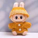 Maxbell 2 Pieces Plush Doll Sweater and Hat Doll Clothes for 5.91inch 6.69inch Dolls yellow