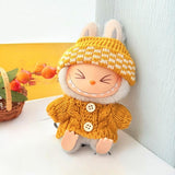 Maxbell 2 Pieces Plush Doll Sweater and Hat Doll Clothes for 5.91inch 6.69inch Dolls yellow