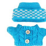 Maxbell 2 Pieces Plush Doll Sweater and Hat Doll Clothes for 5.91inch 6.69inch Dolls blue