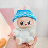 Maxbell 2 Pieces Plush Doll Sweater and Hat Doll Clothes for 5.91inch 6.69inch Dolls blue