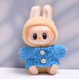 Maxbell 2 Pieces Plush Doll Sweater and Hat Doll Clothes for 5.91inch 6.69inch Dolls blue