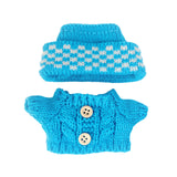 Maxbell 2 Pieces Plush Doll Sweater and Hat Doll Clothes for 5.91inch 6.69inch Dolls blue