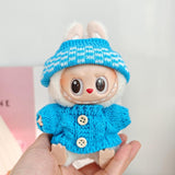Maxbell 2 Pieces Plush Doll Sweater and Hat Doll Clothes for 5.91inch 6.69inch Dolls blue