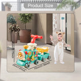 Steam Train Baby Walker Gift Indoor Outdoor Ride on Toy for 6-12 Months Kids Blue