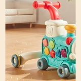 Steam Train Baby Walker Gift Indoor Outdoor Ride on Toy for 6-12 Months Kids Blue